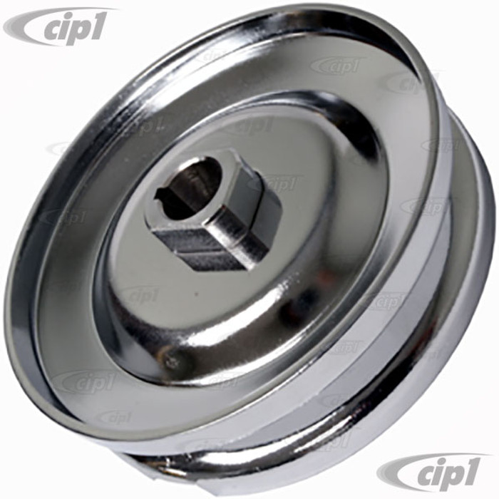 C26-903-113C – CHROME - BILLET HIGH CARBON STEEL CNC MACHINED CENTER HUB 12 VOLT GEN/ALT PULLEY – ALL 1600CC STYLE ENGINES – SOLD EACH