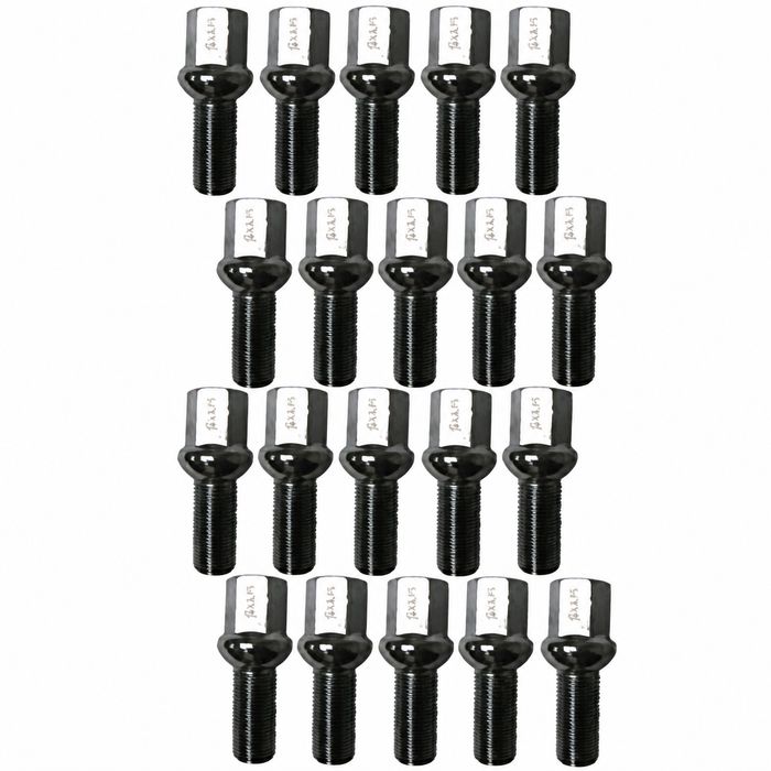 C32-6655-20 - CHROME PLATED 14MM WHEEL BOLTS WITH BALL-SEAT - WITH 1-1/4 INCH THREAD - 20 PIECE SET