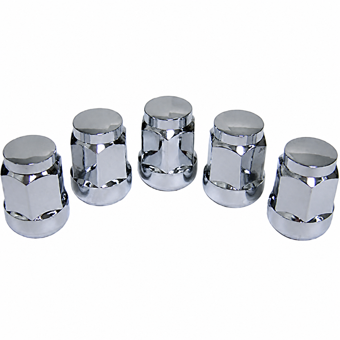 C32-6660 - CHROME PLATED 14MM WHEEL NUT WITH BALL-SEAT - FOR GAS-BURNER WHEEL ON 71-79 BUS - 5 PIECE SET