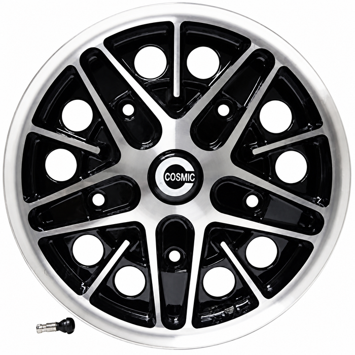 C32-COS205-5515-B - COSMIC ROAD WHEEL - GLOSS BLACK - 15 INCH X 5.5 INCH WIDE - WIDE 5 - 5X205MM BOLT PATTERN - 4INCH BACKSPACE - CAP INCLUDED - HARDWARE SOLD SEP. - SOLD EACH