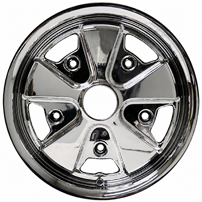C32-FU205-5515C - 10-1111 - FULLY CHROMED 911 STYLE WHEEL - 5.5X15 INCH (4 INCH BACKSPACE) - 5 X 205MM BOLT WHEEL - SOLD EACH