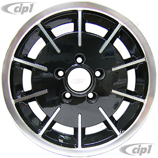 C32-GB2B - GAS-BURNER STYLE ALUMINUM WHEEL - BLACK WITH POLISHED