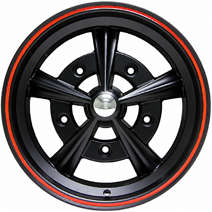C32-RD52MBRR-17 - MATTE BLACK WITH RED RIM RADER WHEEL - RADER STYLE WHEEL - 17 INCH X 7 INCH - ET40 - 5 X 205MM BOLT WHEEL - SOLD EACH