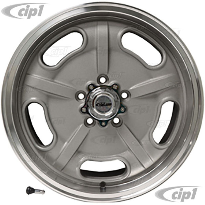 C32-SS5112-7017-SB – CIP SS SUPER SPEED WHEEL W/CENTER AND VALVE STEM – BRUSHED SILVER - 17 INCH X 7 INCH WIDE - (BACKSPACING 5.6 INCH ET+40) 5 BOLT X 112MM - BUS 71-79 - VANAGON 80-91 - HARDWARE SOLD SEP. - SOLD EACH - (A20)