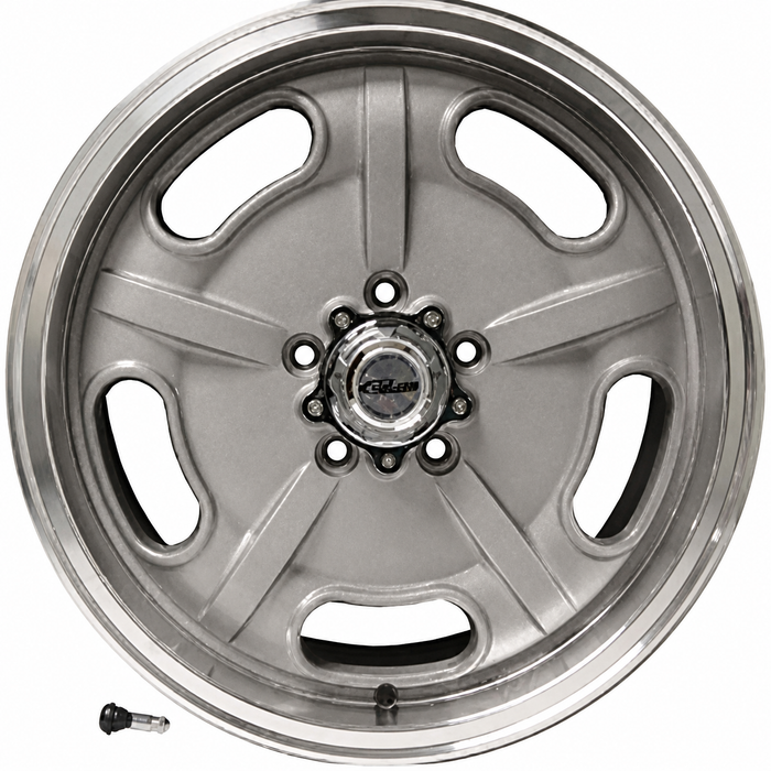 C32-SS5112-7017-SB - CIP SS SUPER SPEED WHEEL W/CENTER AND VALVE STEM - BRUSHED SILVER - 17 INCH X 7 INCH WIDE - (BACKSPACING 5.6 INCH ET+40) 5 BOLT X 112MM - BUS 71-79 - VANAGON 80-91 - HARDWARE SOLD SEP. - SOLD EACH