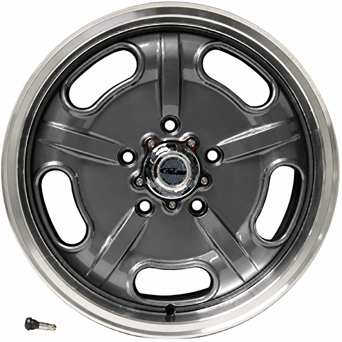 C32-SS5130-7017-GM - CIP SS SUPER SPEED WHEEL W/CENTER AND VALVE STEM - GUN MATEL GREY - 17 INCH X 7 INCH WIDE - (BACKSPACING 5.6 INCH ET+40) 5 BOLT X 130MM PATTERN - HARDWARE SOLD SEP. - SOLD EACH