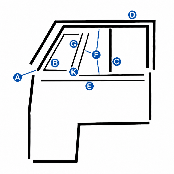 C33-S00344 - A48-8341 - 211831721 - 211-831-721 - GERMAN QUALITY FROM C&C U.K. - COMPLETE - CAB DOOR SEAL KIT - GREY MAIN DOOR SEAL FOR BOTH CAB DOORS - BUS 55-67 - SOLD KIT