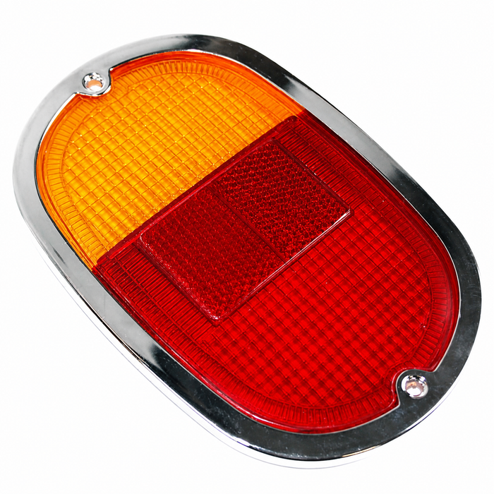 C33-S38465 - 211945241MS - 211-945-241-MS - GERMAN QUALITY FROM C&C U.K. - REPRO ORANGE AND RED REAR LENS WITH TOP QUALITY CHROMED STAINLESS TRIM - BUS 62-7/71 - SOLD EACH
