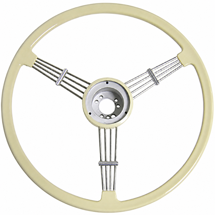 C38-I-235 - GENUINE FLAT-4 (FINEST QUALITY) BANJO STEERING WHEEL - 15-3/4 INCH DIAMETER - IVORY - HUB KIT SOLD SEPARATE - SOLD EACH