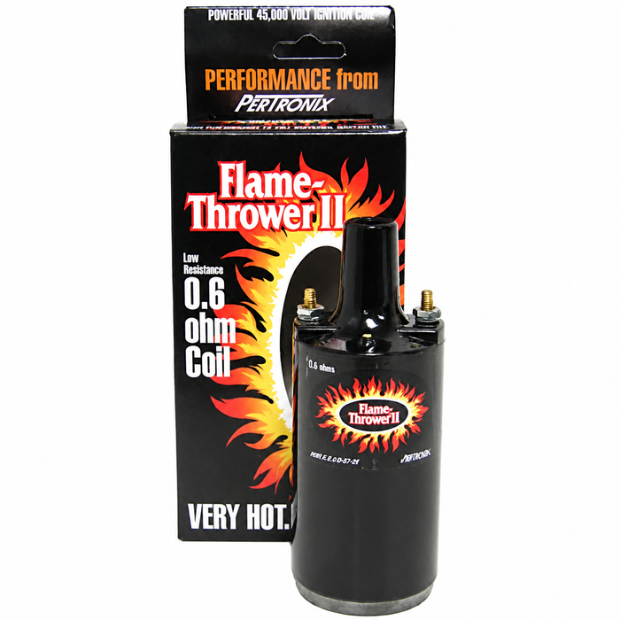 PER-45111 - PERTRONIX FLAMETHROWER II COIL 45000 VOLTS BLACK EPOXY FILLED 0.6 OHM (USE ONLY WITH IGNITOR-II )