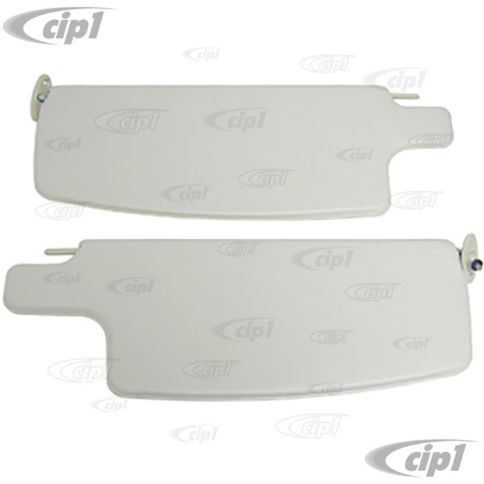 T21-2016 - WHITE VINYL SUNVISORS - 68-77 BEETLE SEDAN - 73-79 BEETLE CONVERTIBLE - PAIR