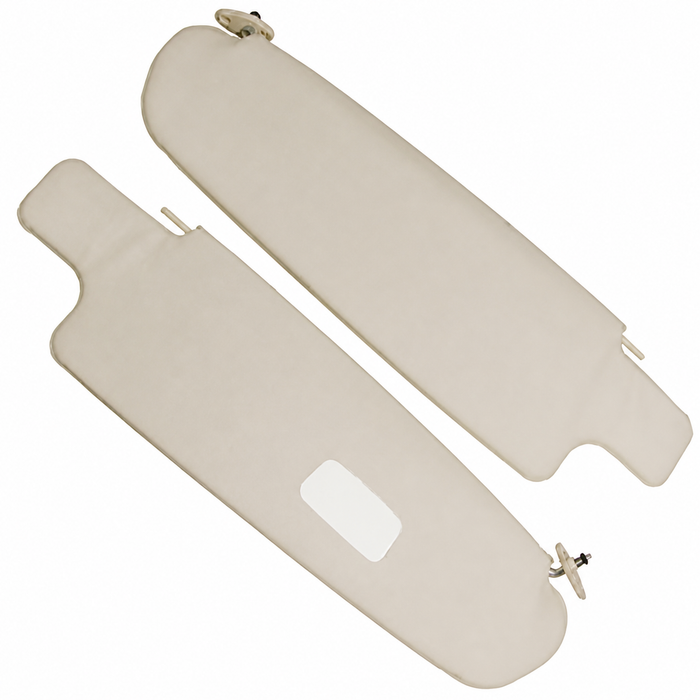 T21-2123-215 - WHITE VINYL SUNVISORS WITH MIRROR - BUS 68-79 - PAIR