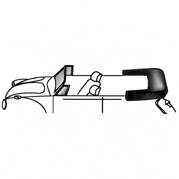 T22-1322-104 - CONVERTIBLE BOOT BLACK VINYL BEETLE 65-70 (THRU CH# 150 248 3109)