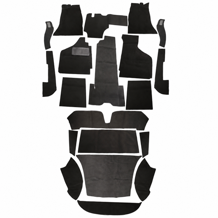 T34-F1522-301 - 58-68 GHIA 20PC CARPET SET - BLACK - SOLD SET