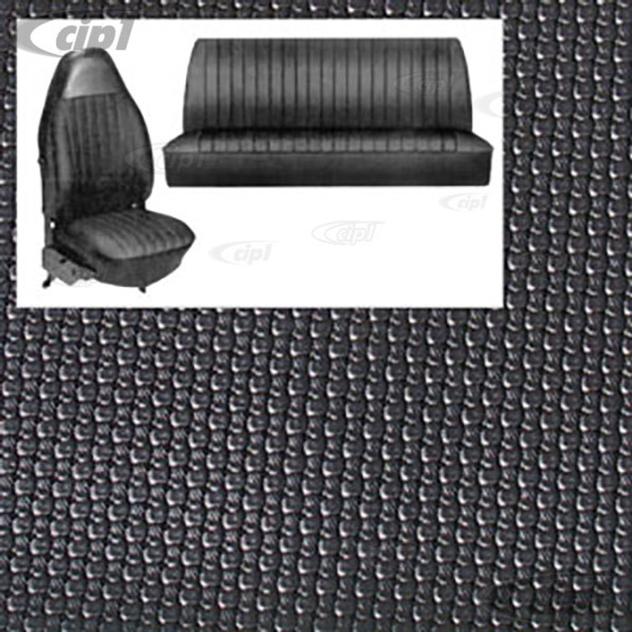 T42-1126-01 - SLIP-ON BLACK BASKET WEAVE VINYL SEAT COVER KIT - BEETLE SEDAN 1973 - (DOES FRONT & REAR SEATS)