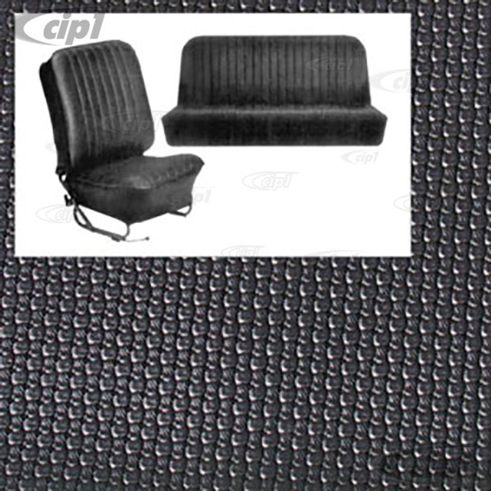 T43-1123-01 - 58-64 BEETLE SEAT COVER SET - BLACK BASKET WEAVE