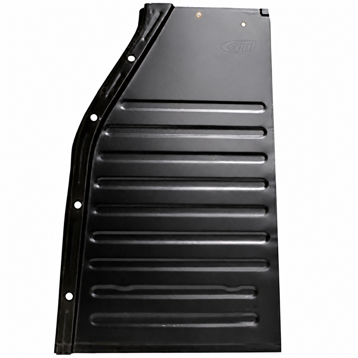 VNG-95-10-74-3 - LEFT FRONT FLOOR PAN SECTION 19 INCHES WIDE X 27 INCHES LONG - WITH OUTER HOLES FOR HEATER CHANNEL BOLTS - BEETLE 46-79 - BLACK OR GALVANIZED COATING MAY VARY - SOLD EACH
