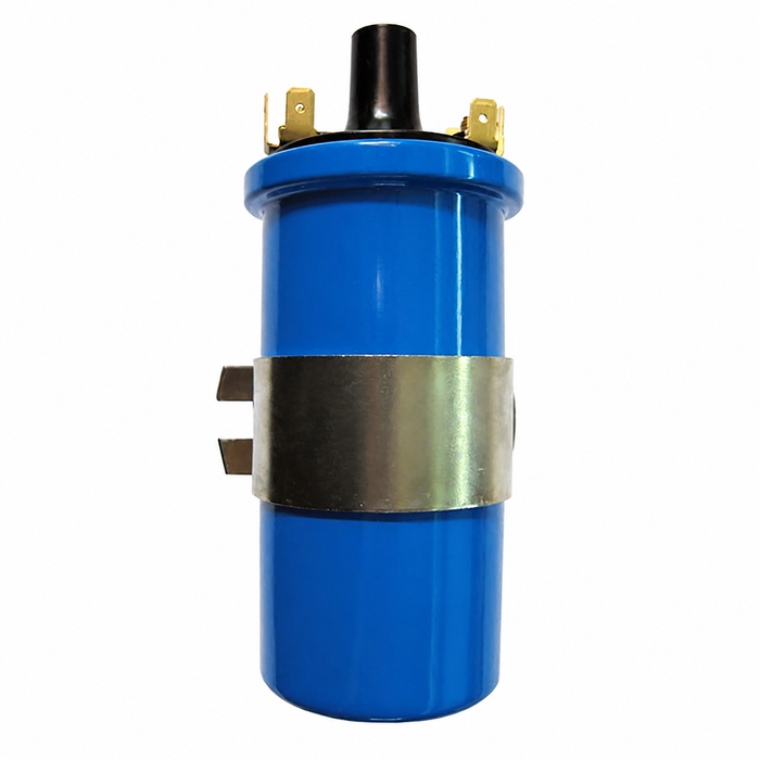 VWC-043-905-115-CLK - CIP1 PREMIUM - BLUE 12 VOLT IGNITION COIL - WITH MOUNTING BRACKET - BEETLE - GHIA - TYPE-3 - BUS 66-79 - VANAGON 80-83 - THING 69-79 - REF.#'s - 043-905-115-C - 043905115C - 00012 - 9224771008 - SOLD EACH