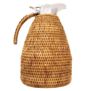 Rattan Stainless Steel Thermos Carafe - Honey Brown Rattan Stainless Steel Thermos Carafe - Honey Brown