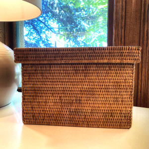 Rattan Storage Box w/Lid - Letter File Rattan Storage Box w/Lid - Letter File