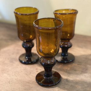 La Soufflerie Amber Brown White Wine Glass - Hand-blown Glass