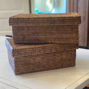 Rattan Rectangular Storage Box w/Lid by Artifacts Trading Co.
