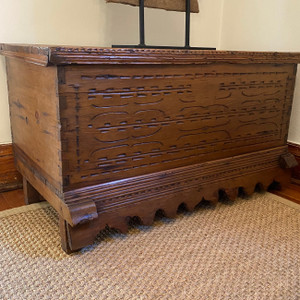 Carved Village Chest - Spanish Mid 19th Century