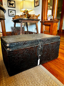 Leather Tooled Chest from Spanish Colonial Peru