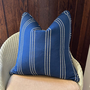 Navy Blue and White Pillow