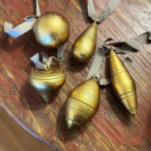 Ornament - Gold Gilded Beechwood Ornament - Gold Gilded Beechwood