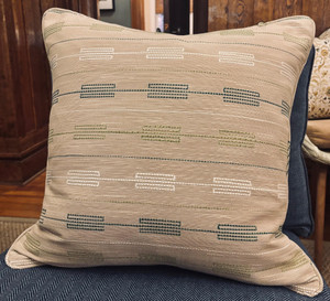 Beige/Brown Pillow in Perennials Hedge Hunt Fabric