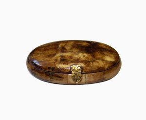 Antiqued Vintage Oval Bone Box by Madison Bay Co.