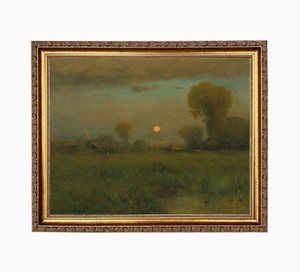 Harvest Moon Country Landscape Painting Print On Canvas