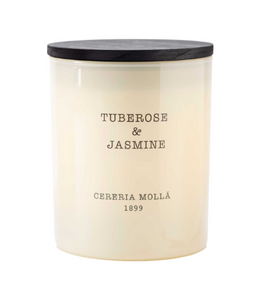 Tuberose and Jasmine candle 8oz cream hand-painted glass Cereria Molla 1899