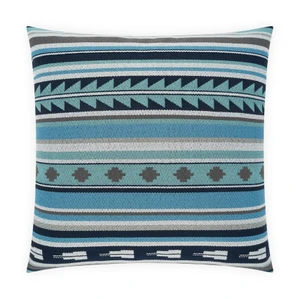 Palomaxo Navy Southwestern Stripe Throw Pillow