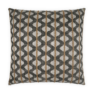 Cheyenne Noir 24x24 charcoal and taupe wave pattern throw pillow with feather down insert