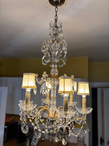 Italian Gold and Crystal Chandelier