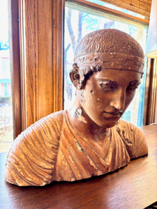 The Charioteer Bust Antique Ceramic Sculpture