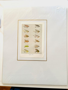 Fly Fishing Print of Wet Flies - Matted Print by Ray Pioch (Plate 7) Fly Fishing Print of Wet Flies - Matted Print by Ray Pioch (Plate 7)