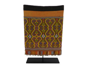 Fully Beaded Skirt on Custom Stand Dayak Borneo