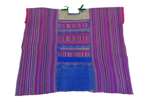 Guatemalan Huipil Striped Textile Closeup