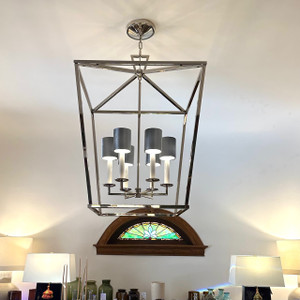 Darlana Extra Large Lantern in Polished Nickel Darlana Extra Large Lantern in Polished Nickel