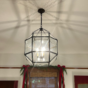Morris Medium Lantern in Antique Zinc with Clear Glass Morris Medium Lantern in Antique Zinc with Clear Glass