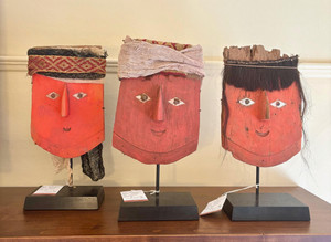 Old Peruvian Face Mask on Custom Stand Old Peruvian Face Mask on Custom Stand