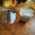 Hammered Pewter Napkin Rings with Leaf Pattern