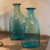 La Soufflerie Turquoise Bouteille Carré Grand Bottle - Hand-blown Glass