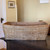 Hand Woven Basket with Cutout Handles in Honey-Brown Stain