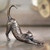 Miniature Bronze Cat Stretching