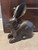 Jan Barboglio Liebre cast iron bunny rabbit sculpture with large ears