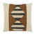 Tarantelli 24x24 rust and charcoal diamond stripe throw pillow with ivory border